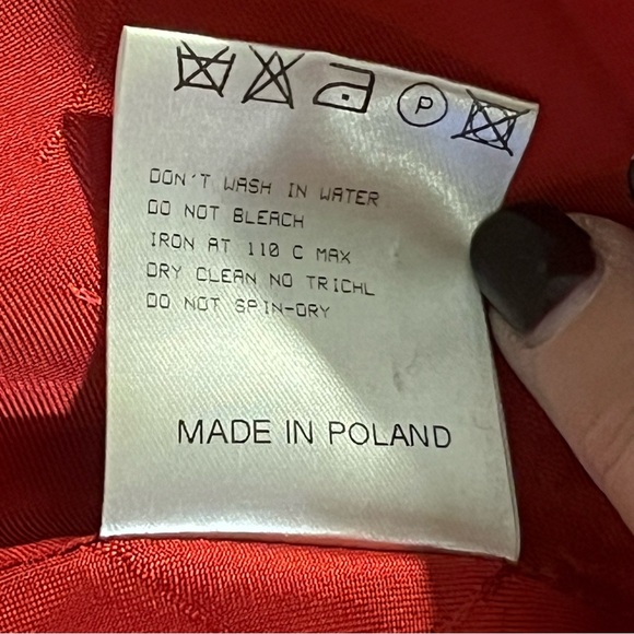 Vintage Carolina Herrera New York Red Virgin Wool Jacket – Size 16 - Picture 14 of 16